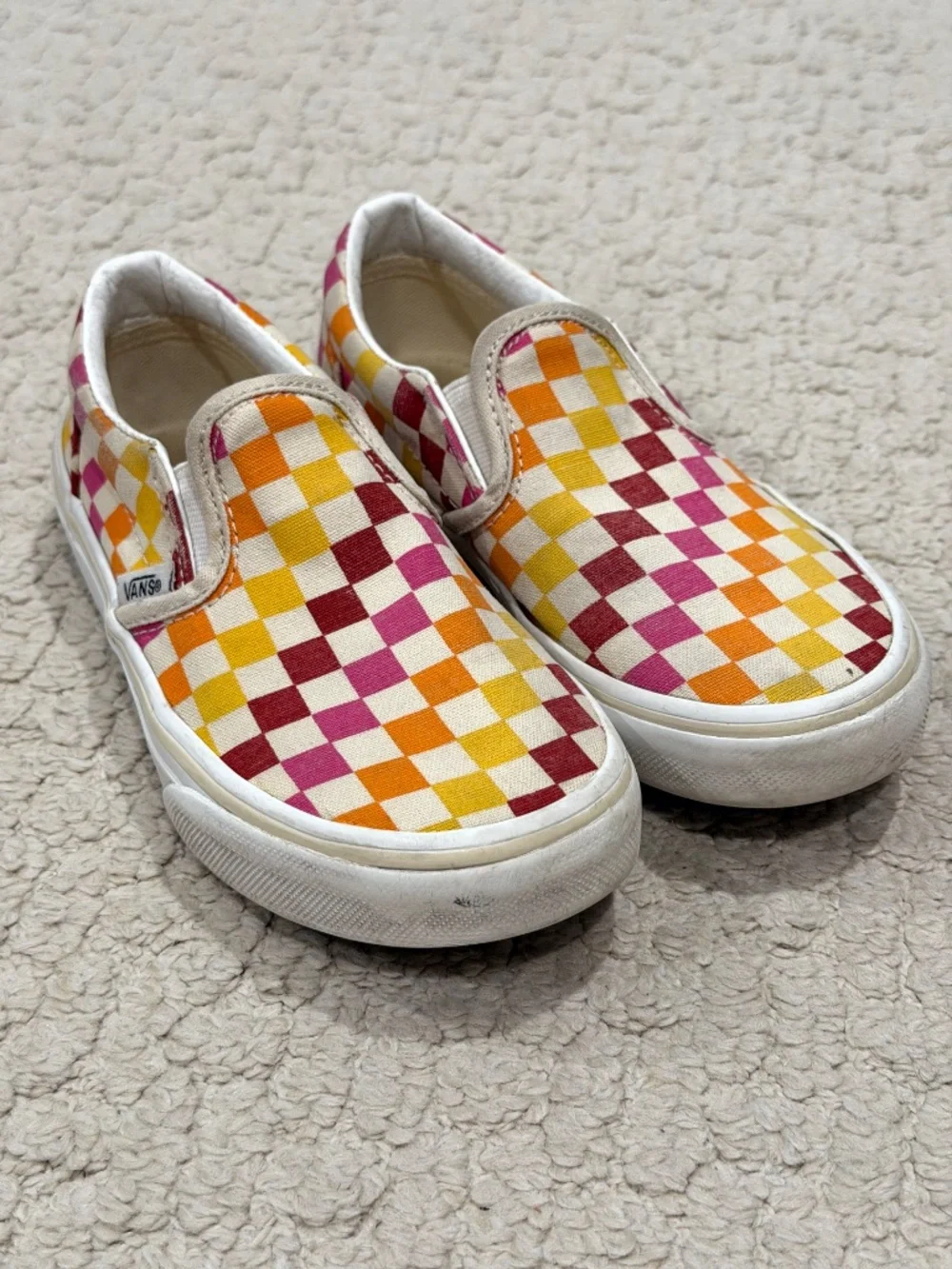 Kids Vans Checked Slip Ons Size 1